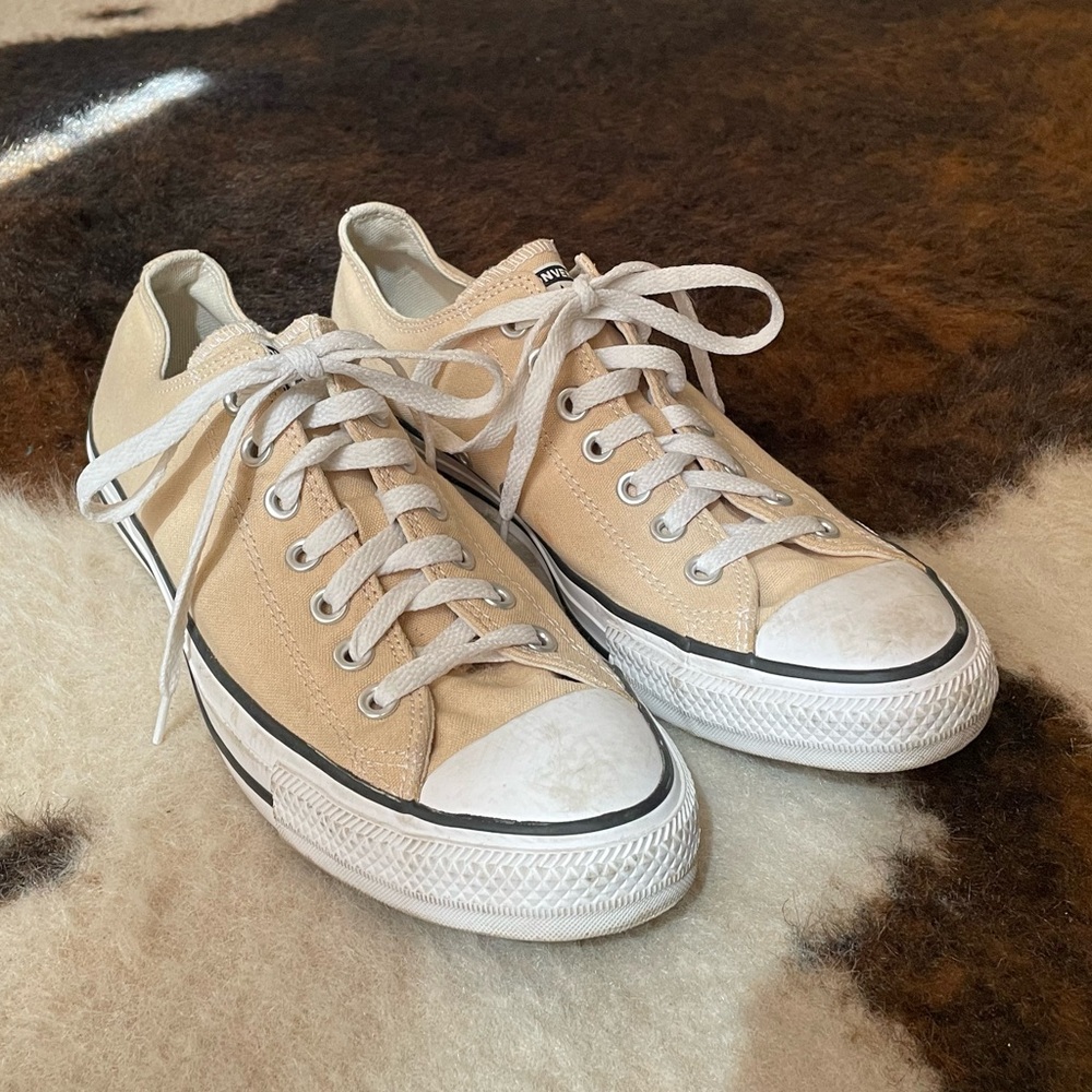 Converse Tan Canvas Sneakers with White Accents